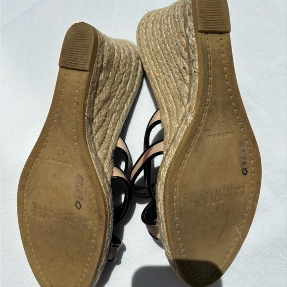 Burberry Nova Check Strappy Espadrille Wedge Slip On Sandals - Picture 10 of 14